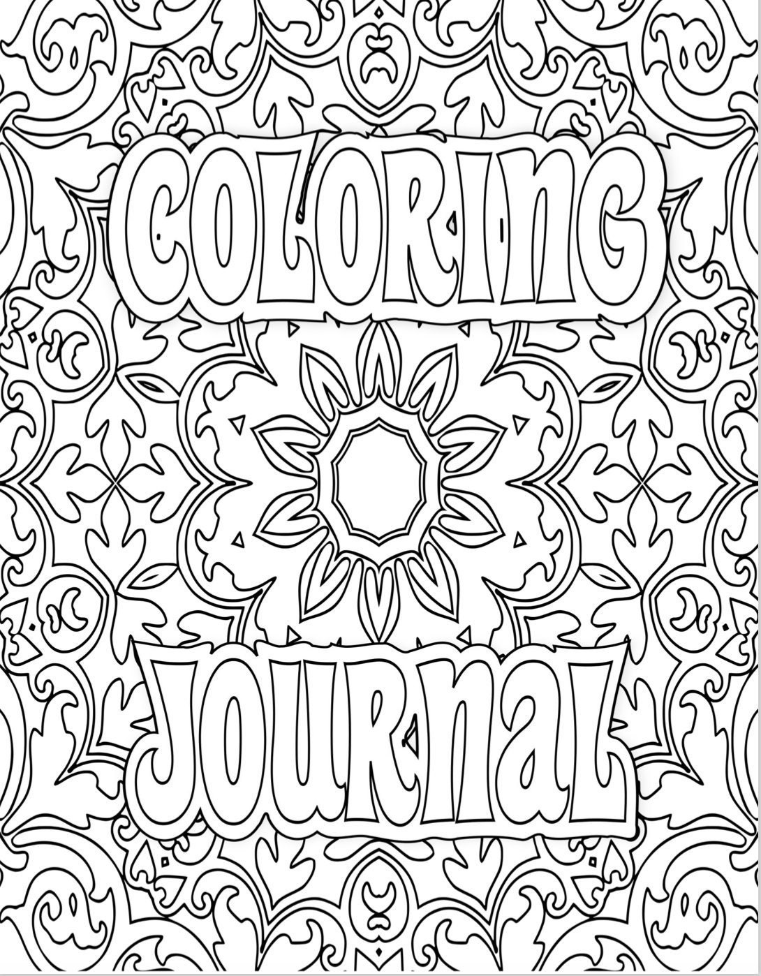 33 COLORING Pages Adult Coloring Book and Journal Meditation Mandala,  Heart, Pattern to Print Color Printable PDF Instant Download 