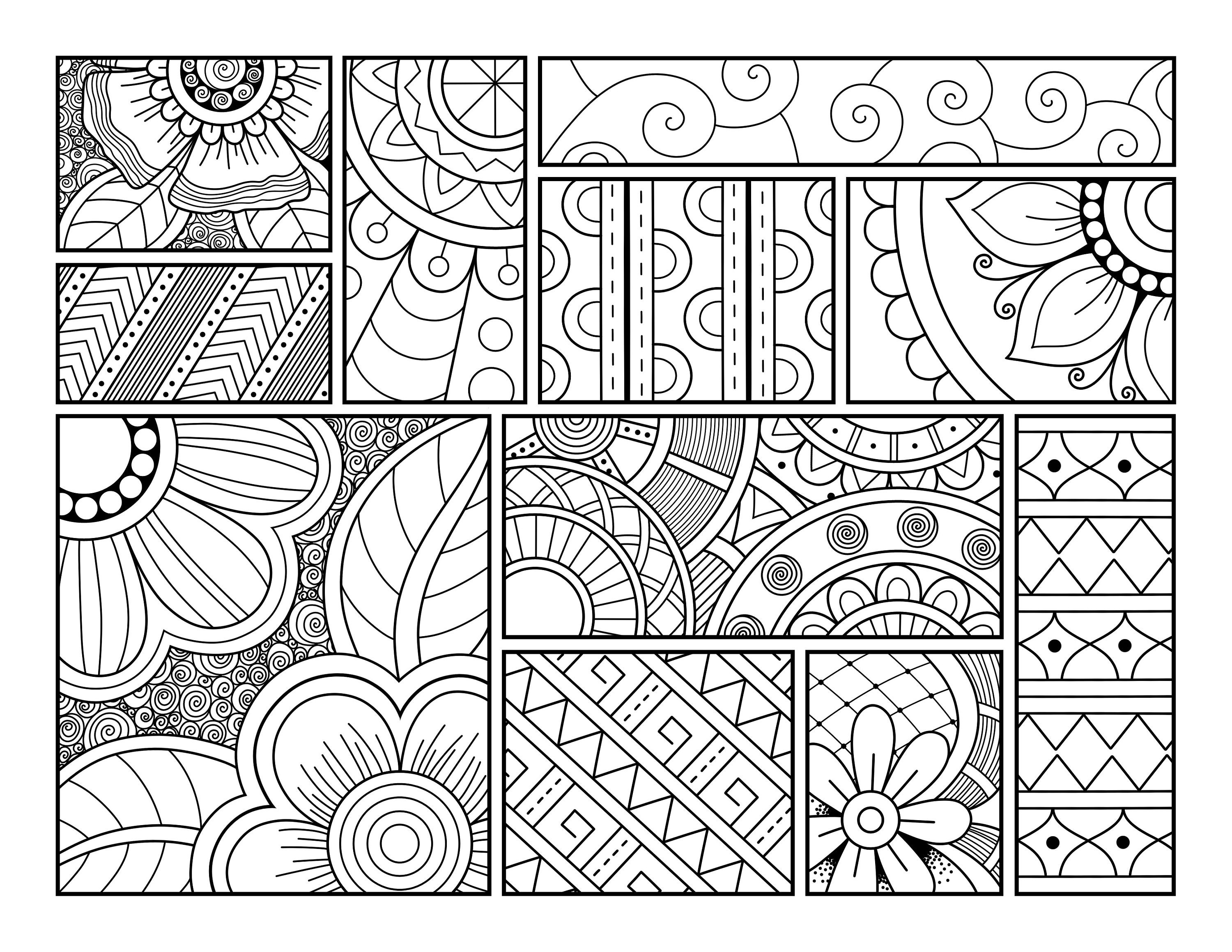 20 COLORING PAGES Adult Coloring Book Volume 2 Fun Modern | Etsy