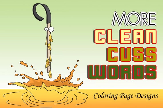 60 Coloring Pages More Clean Cuss Words Coloring Book Mental Etsy