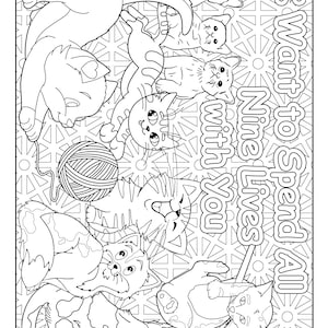 30 Color of LOVE COLORING Pages Quotes Meditation Relaxation Hearts Self Care Self Help Mental Health Adult Coloring Book Stress Relief image 2