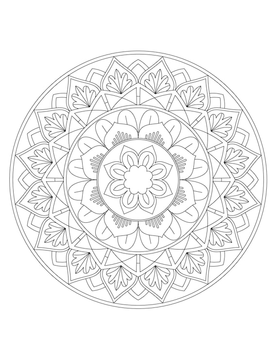 25 MANDALA COLORING Pages Adult Coloring Book Mindfulness