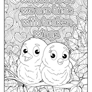 30 Color of LOVE COLORING Pages Quotes Meditation Relaxation Hearts Self Care Self Help Mental Health Adult Coloring Book Stress Relief image 5