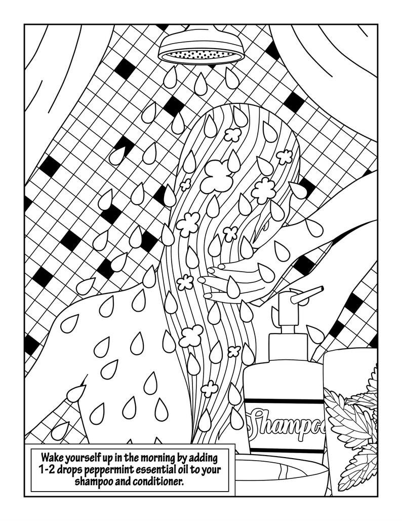 22 COLORIAGES Huile Essentielle de Menthe Poivrée Livre de Coloriage Adulte Méditation Le bonheur Prendre soin de soi Citations Détendez-vous Santé mentale Auto-assistance image 4