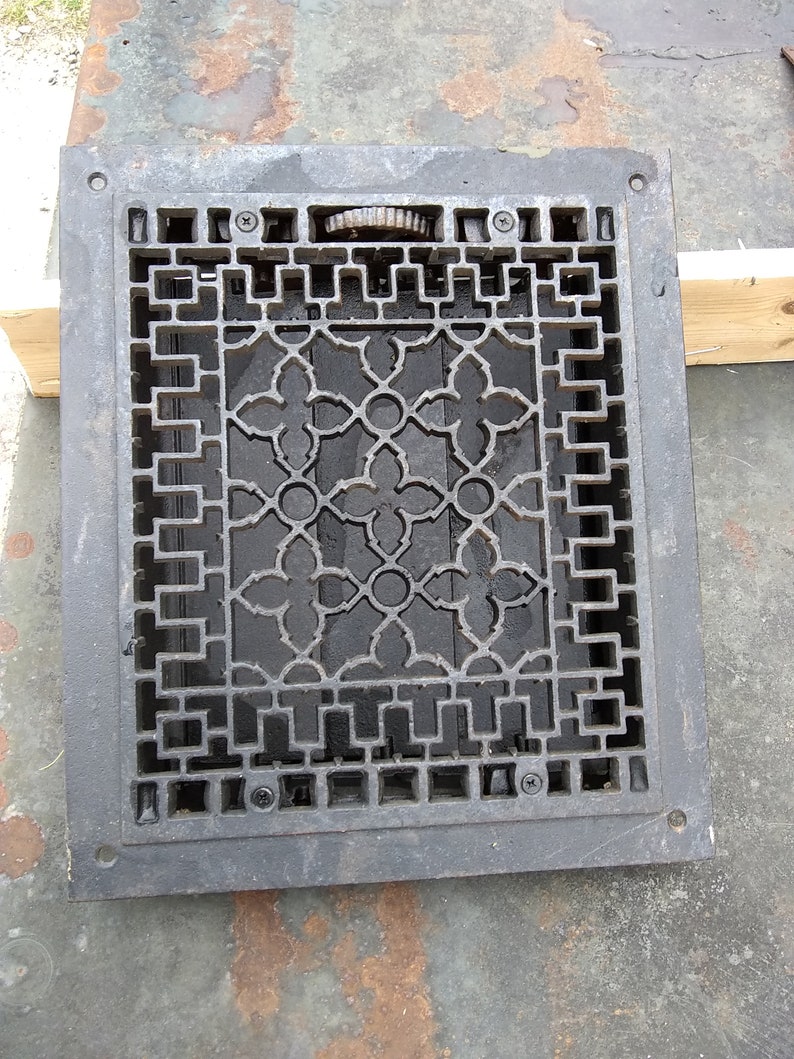 Antique Victorian Cast Iron heat grate vent with louvers Etsy