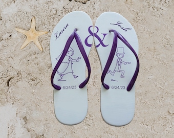 Flip-flops for Party Guests - with FREE printable! Personalized Wedding, Party,  BULK. Bride after the groom