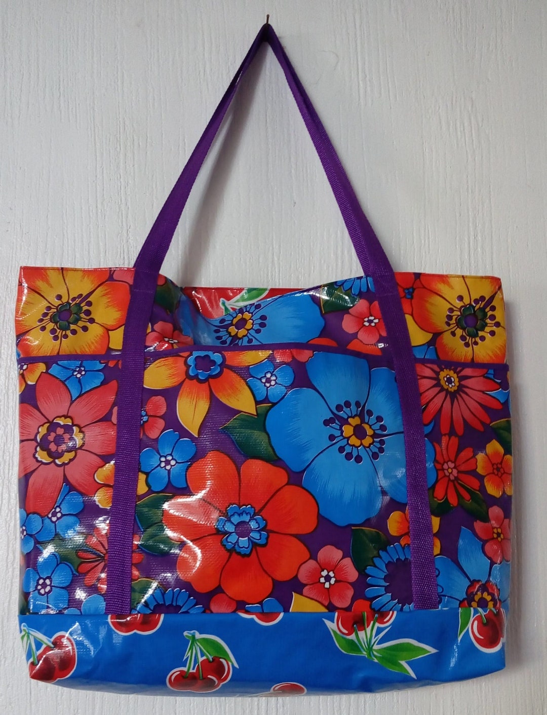 Oil Cloth Beach Bag Etsy