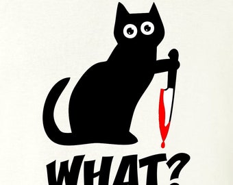 Funny What? Cat Halloween Gift Idea Adult T-Shirt