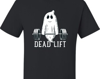 Dead Lift Halloween Ghost Weight Lifting Adult T-Shirt