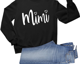 Adult Mimi Heart Grandma Crewneck Sweater