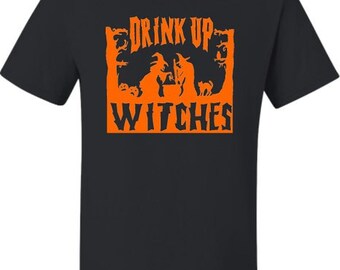 Adult Drink Up Witches Funny Halloween T-Shirt