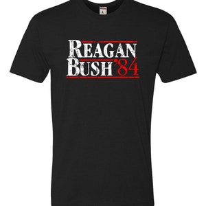 Adult Reagan Bush 1984 Republican Campaign T-Shirt