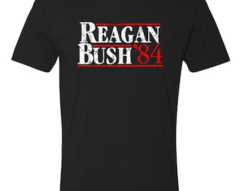 Adult Reagan Bush 1984 Republican Campaign T-Shirt