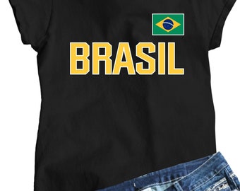 Womens Team Brasil Brazil Flag Pride T-Shirt