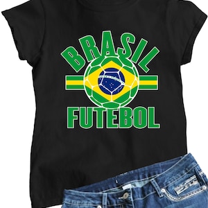 Womens Brasil Futebol Brazil Football Soccer Futbol T-Shirt