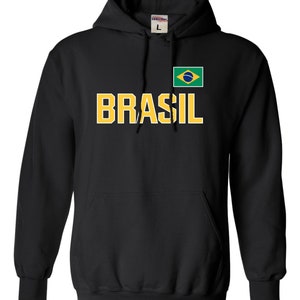 Adult Team Brasil Brazil Flag Pride Hoodie Hooded Sweatshirt