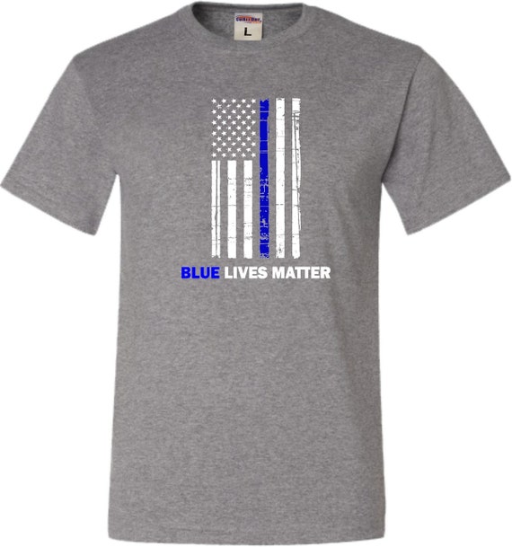 Adult Blue Live Matter Thin Blue Line Support Police T-Shirt Adult Blue Live Matter Thin Blue Line Support Police T-Shirt