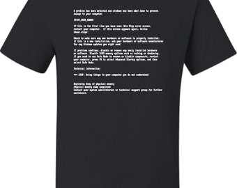 Adult Blue Screen Of Death Funny Geek Nerd T-Shirt