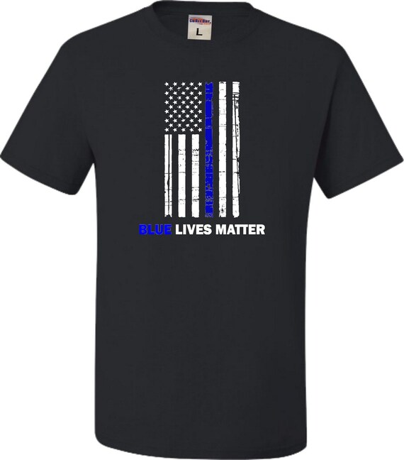 Adult Blue Live Matter Thin Blue Line Support Police T-Shirt Adult Blue Live Matter Thin Blue Line Support Police T-Shirt
