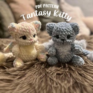 Fantasy Kitty Crochet Pattern | Amigurumi Cat | Mythical Animal Plushie | Digital Download | Beginner-Friendly Crochet | Cat Plushie Pattern