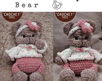 bear crochet pattern | baby bear | amigurumi crochet pattern | crochet stuffed animals | crochet plushies | cute bear | teddy crochet