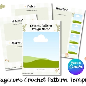 Cottagecore Crochet Pattern Template: Canva Amigurumi Design (Digital Download