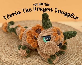 Floria The Sunblossom Dragon Snuggler Crochet Pattern | Amigurumi (PDF Download)