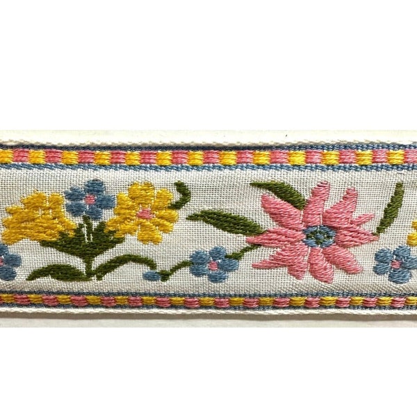 Floral Jacquard Woven Ribbon Trim 1-3/4" - 4 Continuous Yards!