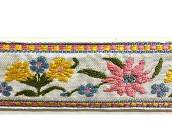 Floral Jacquard Woven Ribbon Trim 1-3/4" - 4 Continuous Yards!