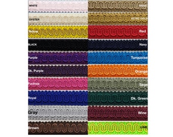 Scroll Braid Gimp w/ Backing 1/2&quot; - 6 Continuous Yards - Many Color Options!