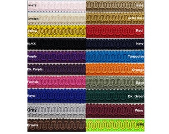 Scroll Braid Gimp w/ Backing 1/2" - 6 Continuous Yards - Many Color Options!