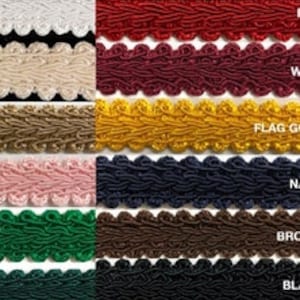 Chinese French Braid Gimp Trimming 3/4" - 3 Continuous Yards - Many Colors!