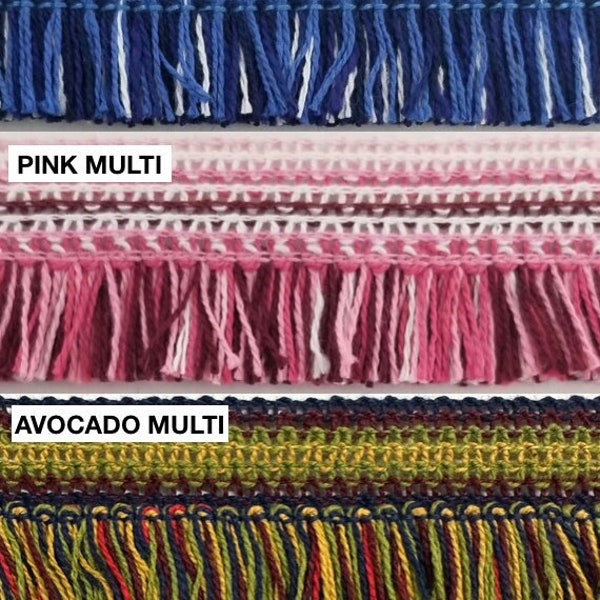 Multi-Colored Brush Fringe Trim 1-1/4" - 5 Continuous Yards - Many Colors!