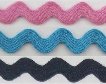3m RIC RAC Ribbon Tape Zig Wide 8mm Trimmings Zag Braid