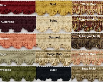 WHITE SILKY LOOPED FRINGE-CHOOSE FROM 2.5CM 30CM LENGTH FRINGING