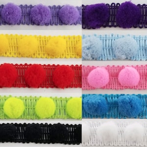 Novelty Pom Pom Trim 1/2&quot; - 9 Continuous Yards - Many Colors Available!