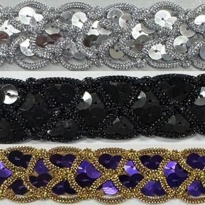 7/8&quot; Braided Sequin Trimming - 3 Continuous Yards! MADE IN USA!