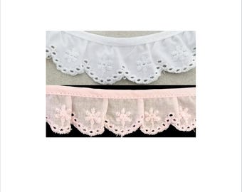 Ruffled Rynkade Broderi Öglekant 1-1/8" - 4 kontinuerliga yards