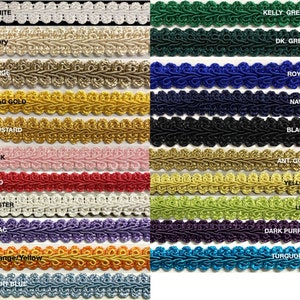 Chinese French Braid Gimp Trimming 1/2 4 Continuous Yards Many Colors image 1