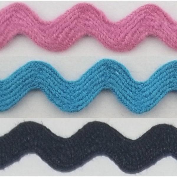 Cotton Ric Rac Zig Zag Trim 3/8" - 18 Yards - Many Colors Available!