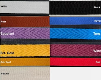 Cotton Twill Tape 3/8" - 18 Yards - Many Colors Available! - Made in USA
