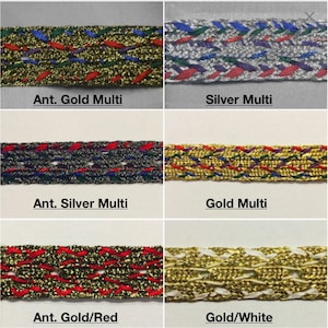 Metallic Braid Gimp Trim- Many Colors Available 1&quot; - Put-up: 18 Continuous Yards