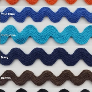 Cotton Ric Rac Zig Zag Trim 5/8&quot; - 18 Yards - Many Colors Available!