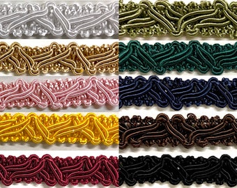 Designer Flätad Gimpkant 3/8" - 9 kontinuerliga yards - Många färger! Tillverkad i USA