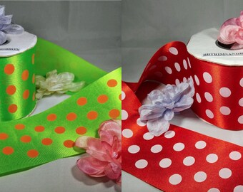 Polka Dot Craft Ribbon 2.5" - 23 Yard Spool - Many Colors Available!