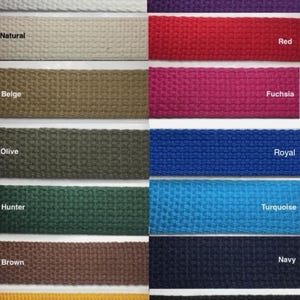 Cotton Webbing 1&quot; - 5 Continuous Yards - Many Colors Available - Made in USA