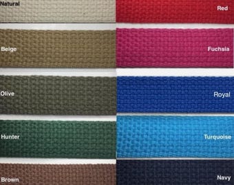 Cotton Webbing 1" - 5 Continuous Yards - Many Colors Available - Made in USA