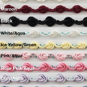 Acabamento trançado Rosebud Gimp 1/4" - 15 jardas - Várias cores disponíveis!