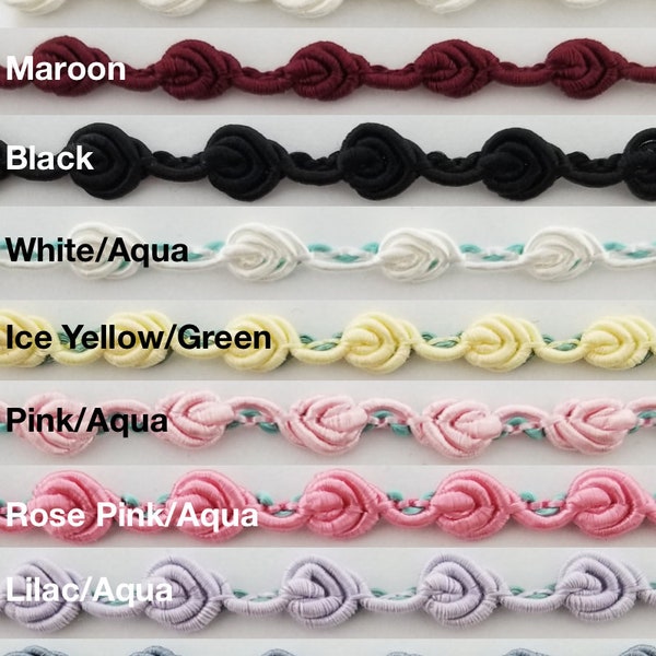 Rosebud Gimp Braid Trim 1/4" - 15 Yards - Many Colors Available!