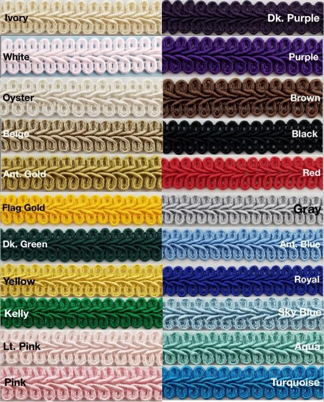 Forest Green Continuous 5-Yard 1/2 Basic Gimp Braid B102 
