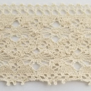 Rifinitura in pizzo di cotone Cluny 2" - 5 iarde continue - MADE IN USA!